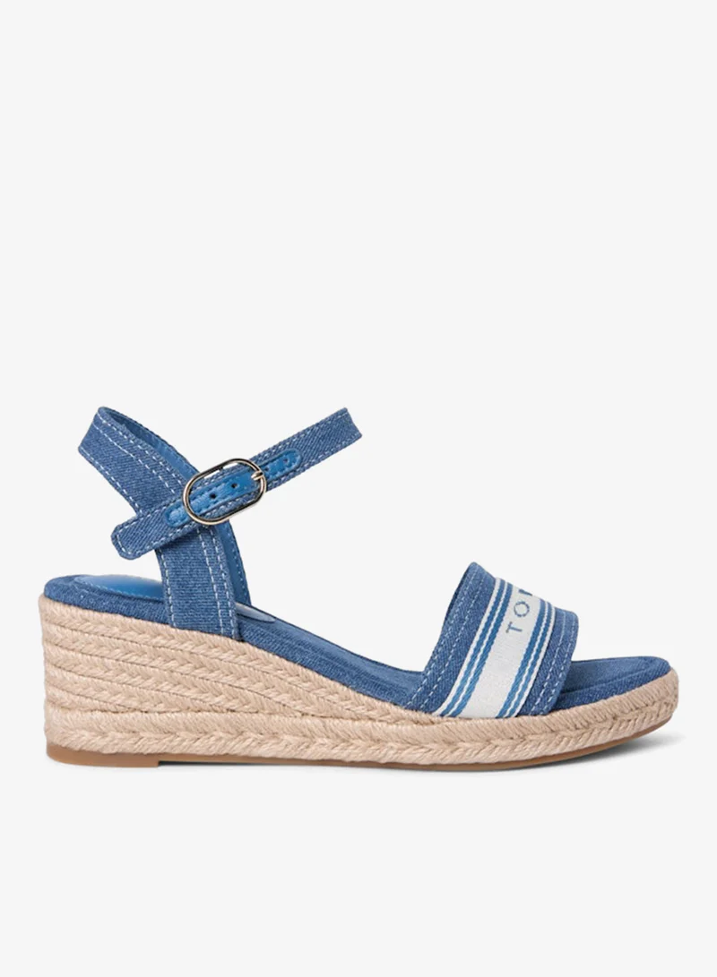 TOMMY HILFIGER Canvas Denim Wedge Espadrilles